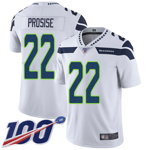 Seattle Seahawks Limited White Men C. J. Prosise Road Jersey NFL Football #22 100th Season Vapor Untouchable
